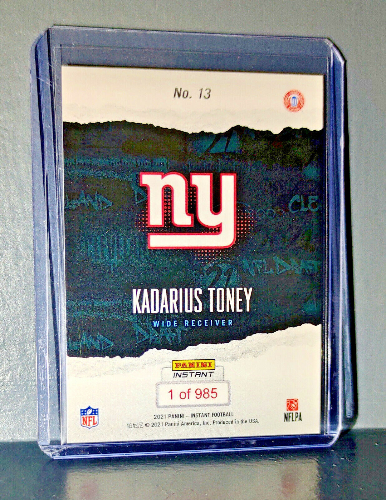 Kadarius Toney 2021 Panini NFL Instant Draft Night #13 Rookie Card 1 of 985