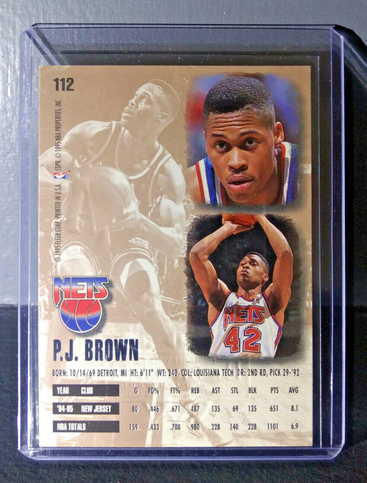 1995-96 PJ Brown Fleer Ultra Gold Medallion #112 Basketball Card