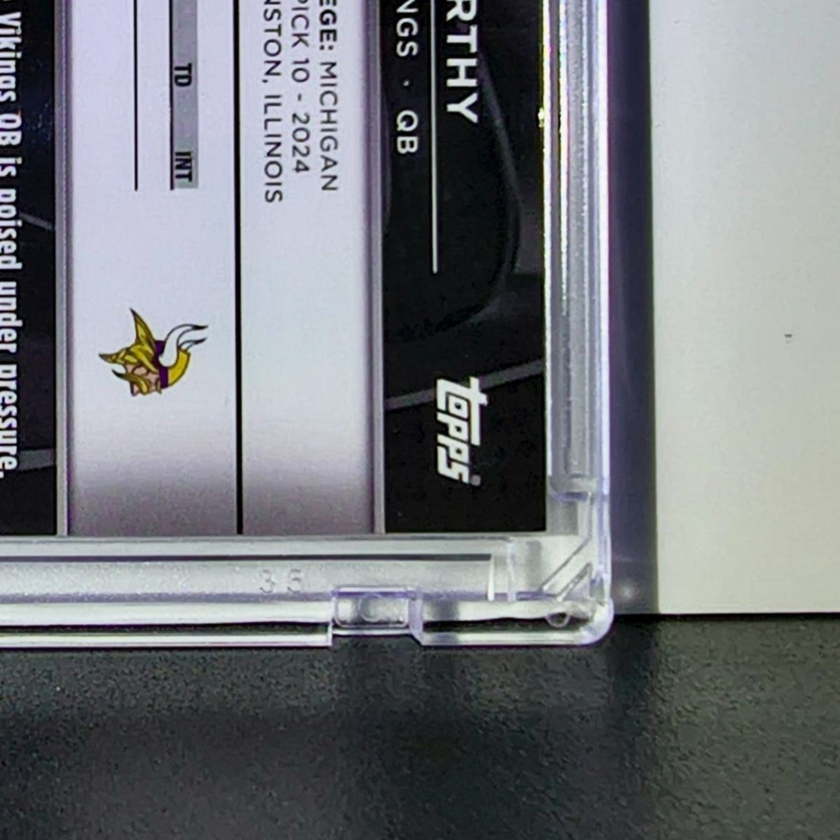 JJ McCarthy 2025 NFL Topps Chrome Black #67 Gold Refractor Card 22/50 Vikings