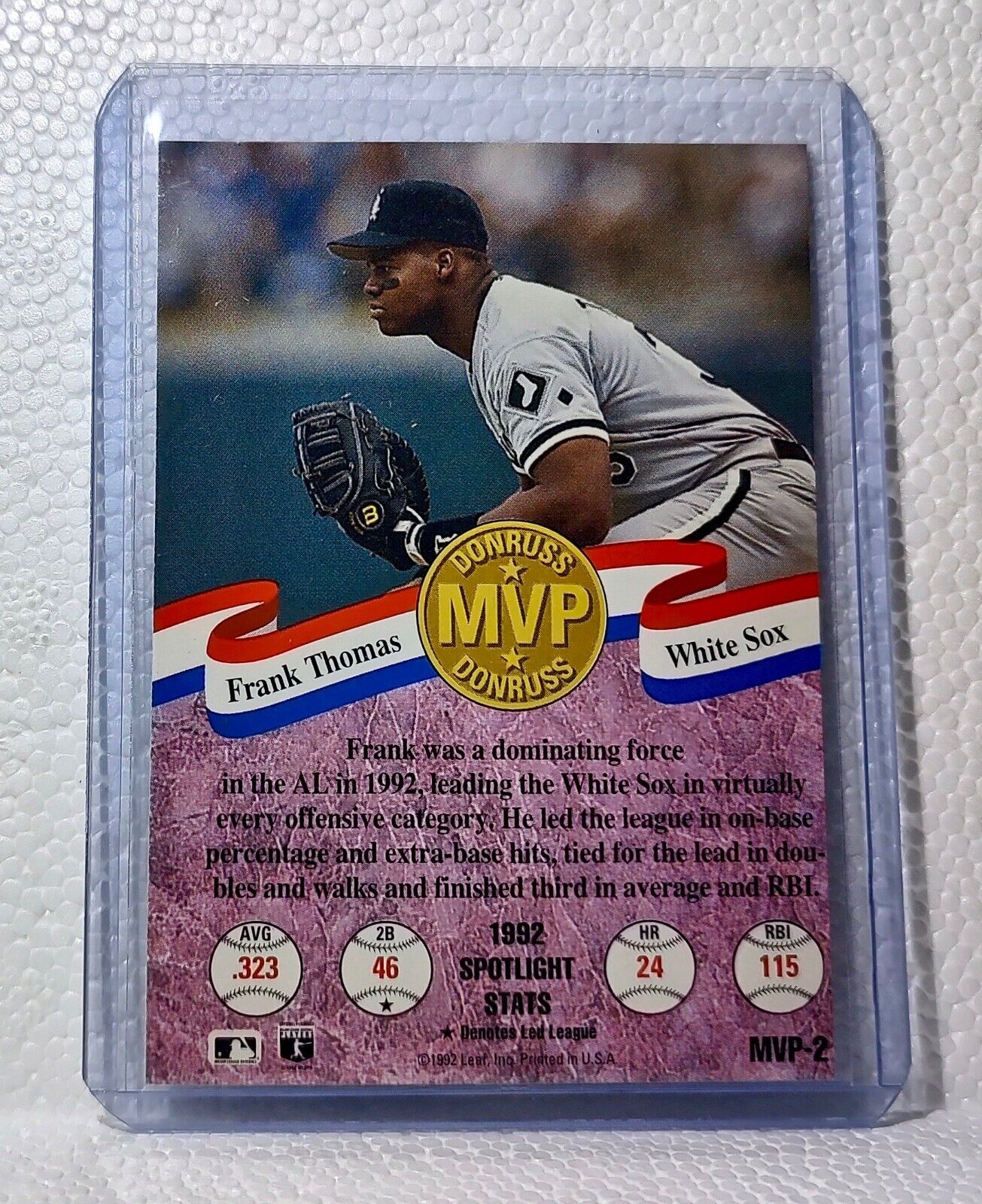 Frank Thomas 1993 Donruss MLB #MVP-2 Baseball Card Chicago White Sox