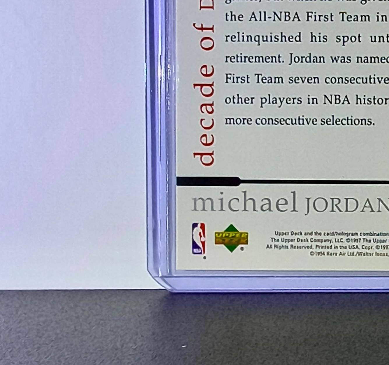 Michael Jordan 1997 Upper Deck Rare Air MJ Decade of Dominance #72 Card Bulls