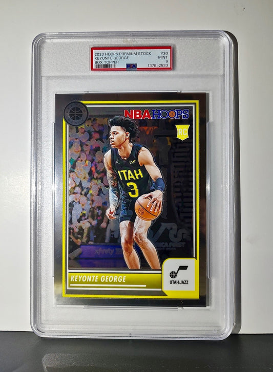 Keyonte George 2023 Panini Premium Stock NBA Hoops #20 Jumbo Rookie PSA 9 Mint