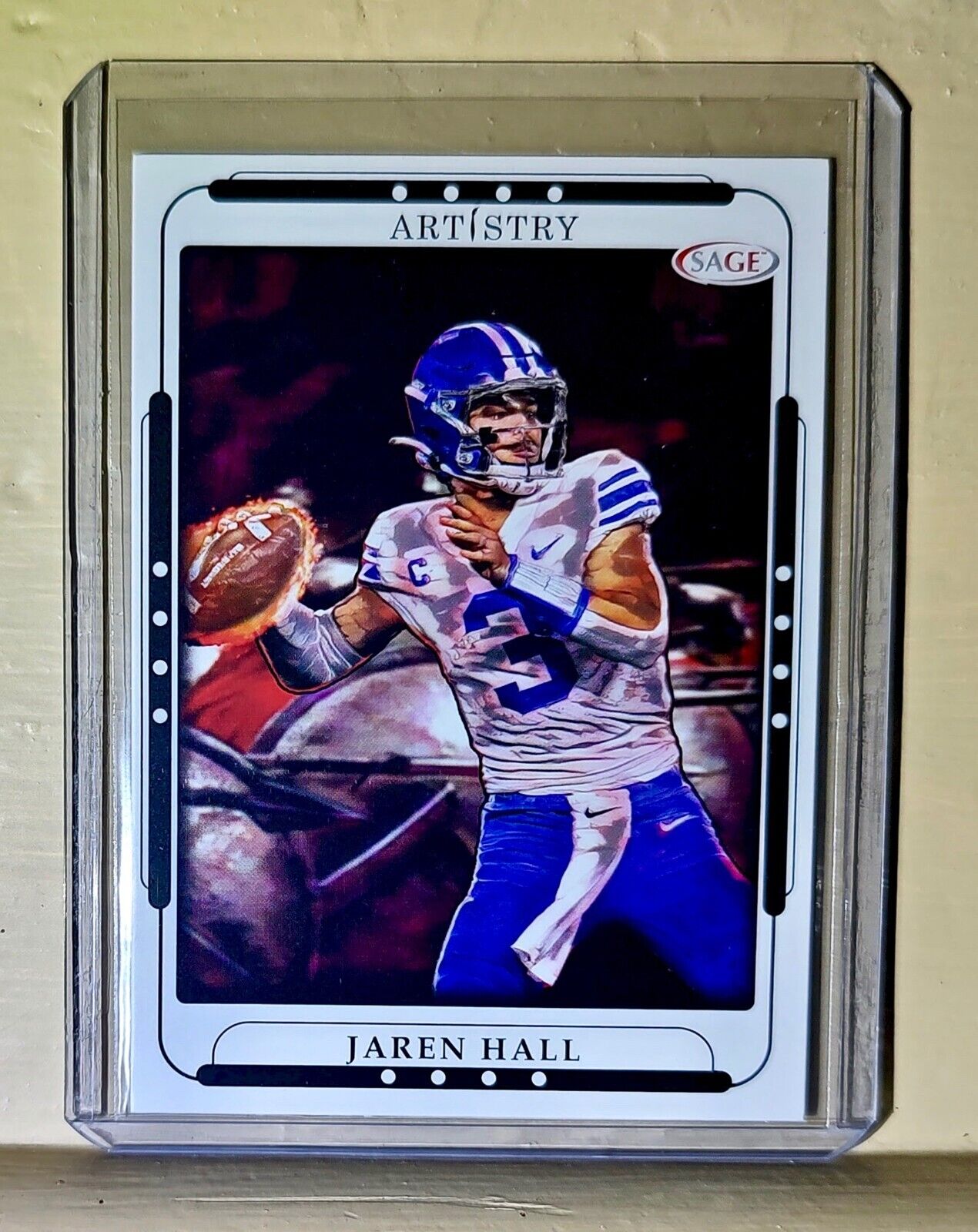 Jaren Hall 2023 SAGE NFL Artistry Football #64 Card