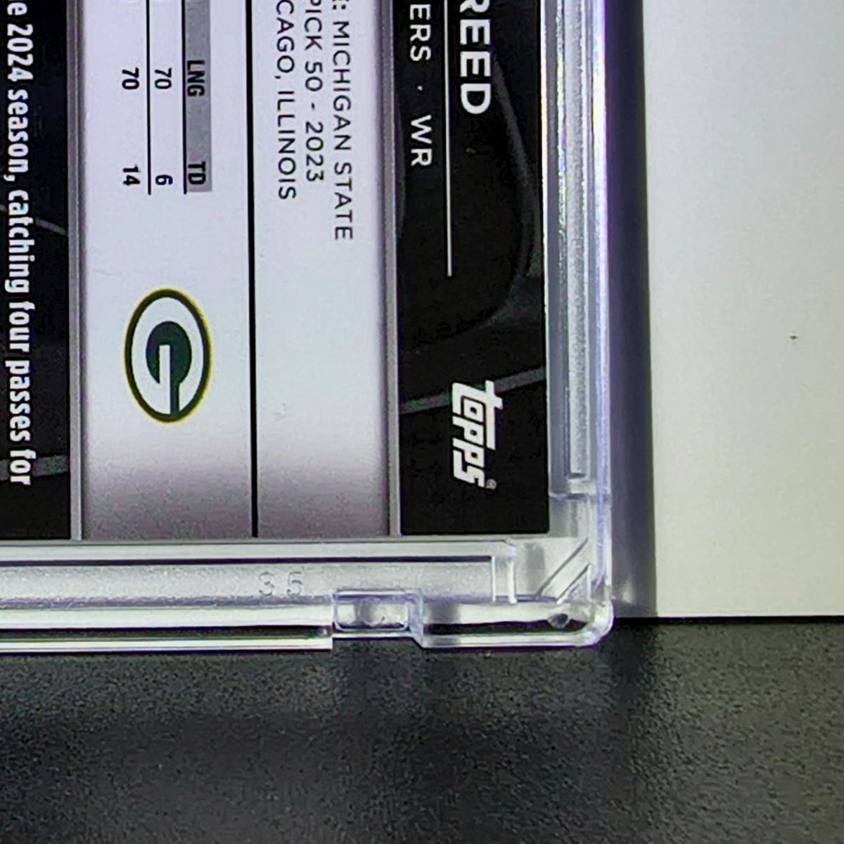 Jayden Reed 2025 NFL Topps Chrome #41 Black Green Refractor Card Packers 29/99