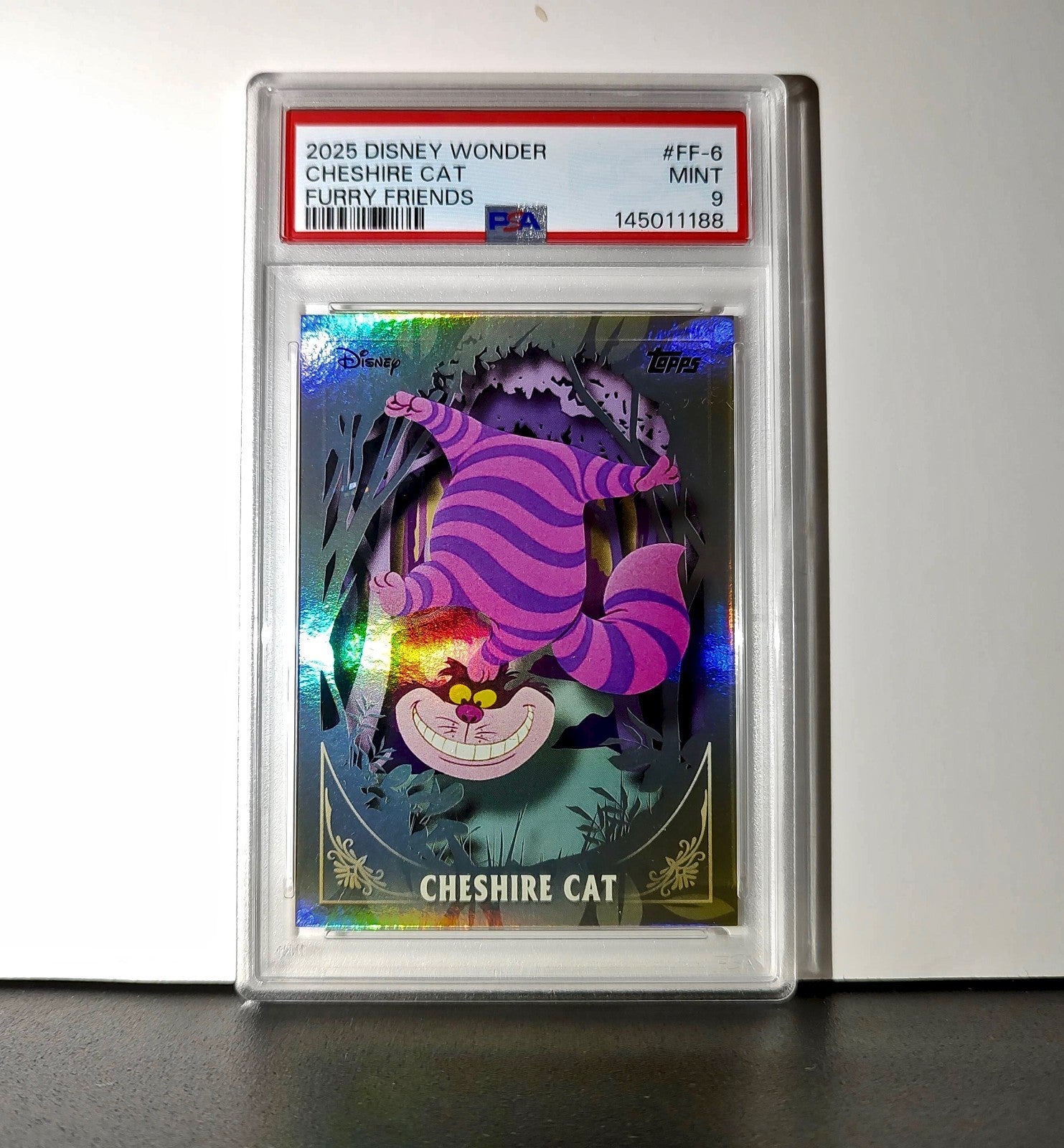 Cheshire Cat 2025 Topps Disney #FF-6 Furry Friends Card PSA 9 MT