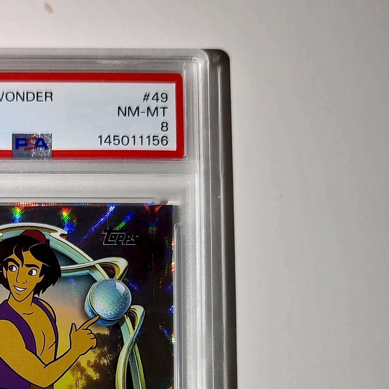 Aladdin 2025 Topps Disney Wonder #49 Winter Variant Card Aladdin PSA 8