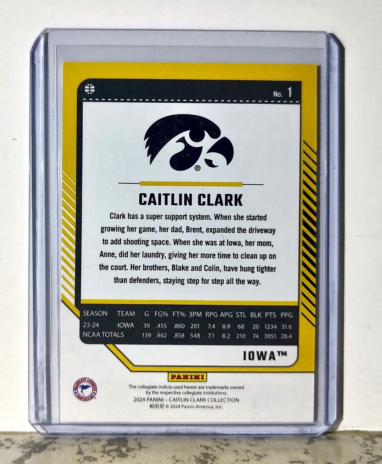 2024 Caitlin Clark Panini Donruss #1 Basketball Card Iowa Hawkeyes