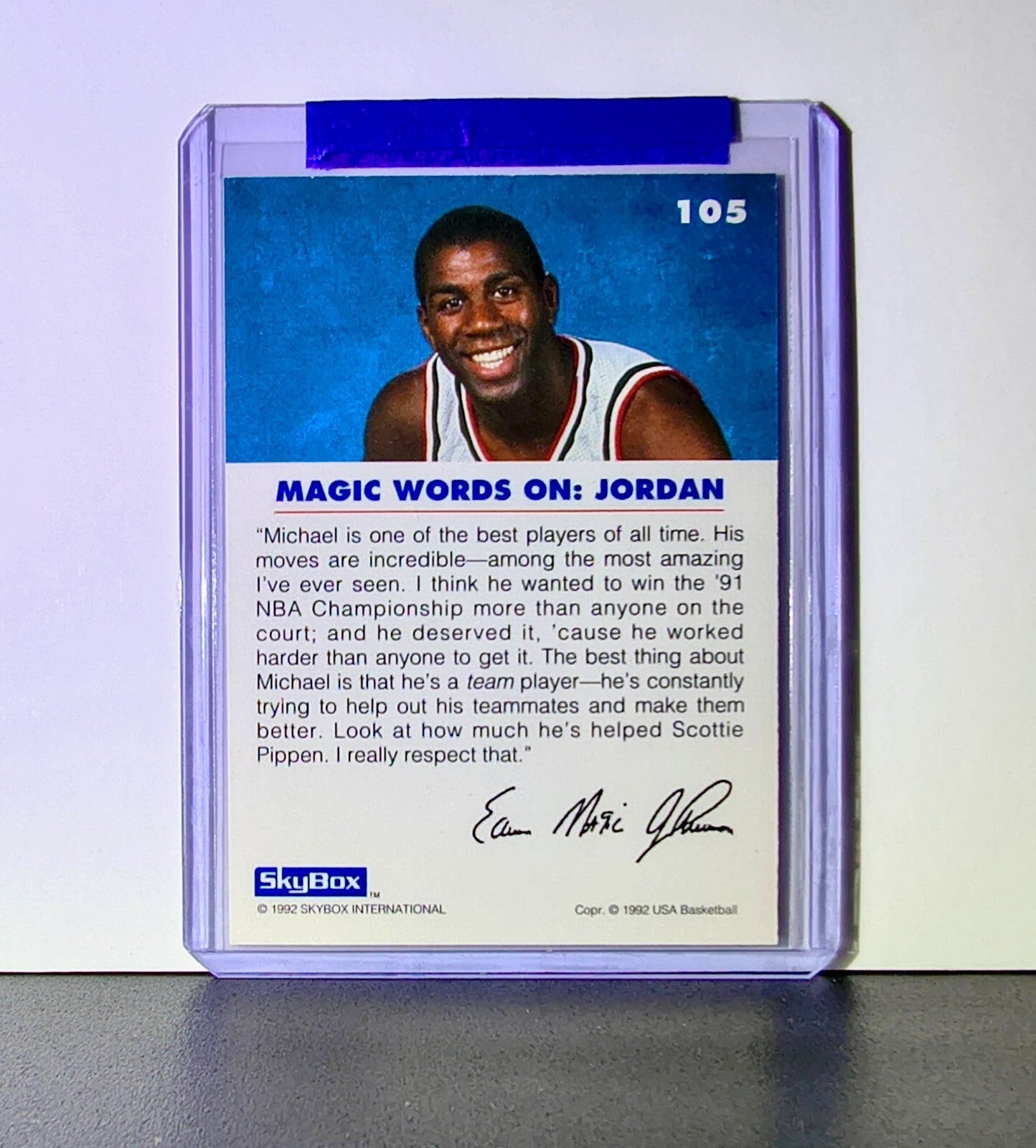 Michael Jordan Magic Johnson 1992-93 Skybox USA Basketball #105 Card Bulls