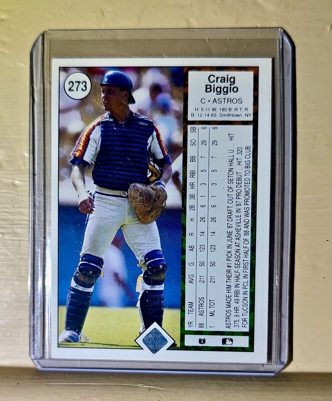 Craig Biggio 1989 Upper Deck #273 Baseball Card Houston Astros