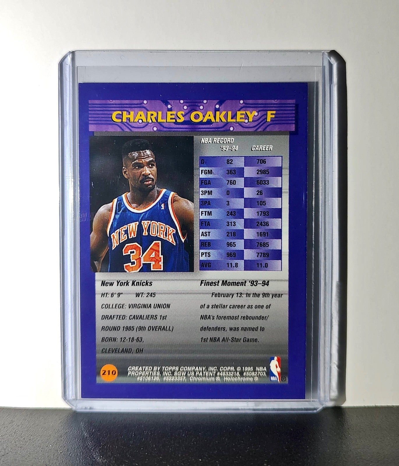 Charles Oakley 1994-95 Topps Finest #210 Basketball Card