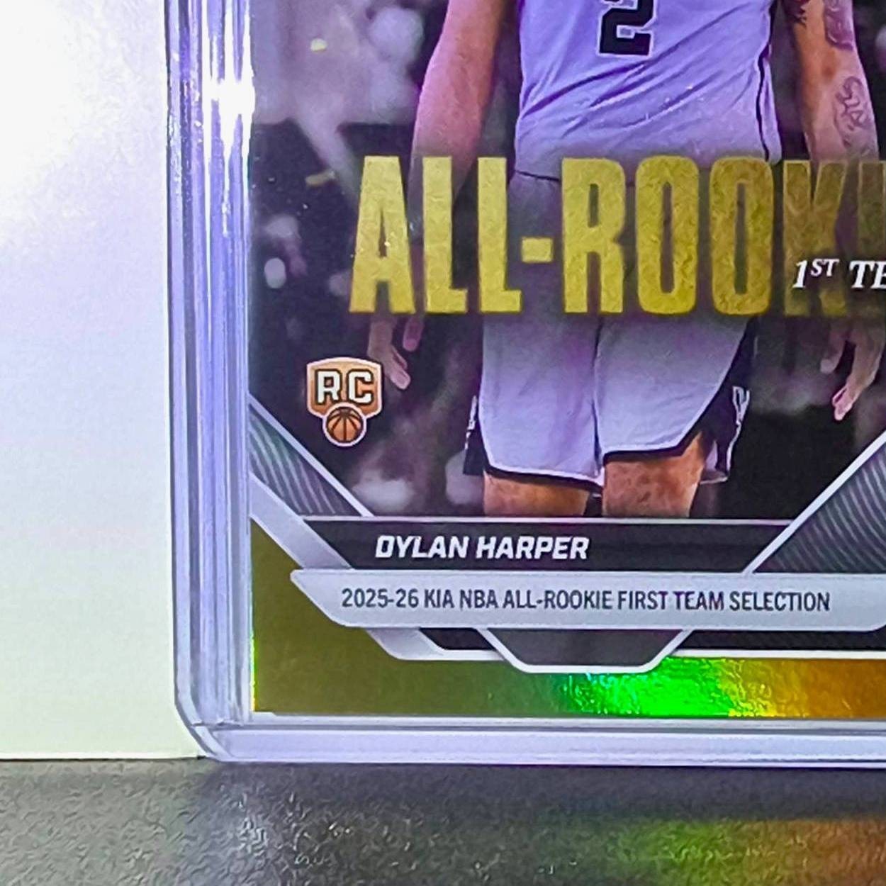Dylan Harper Rookie 2025-26 Topps Now NBA All-Rookie 1st Team 34/50 Gold Spurs