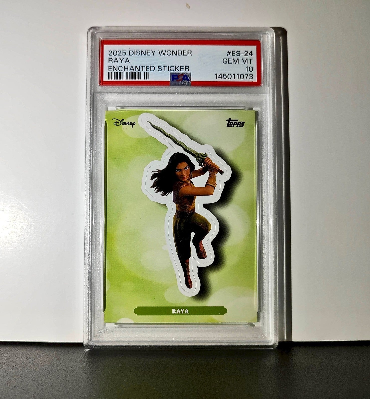 Raya 2025 Topps Disney #ES-24 Enchanted Sticker Card PSA 10
