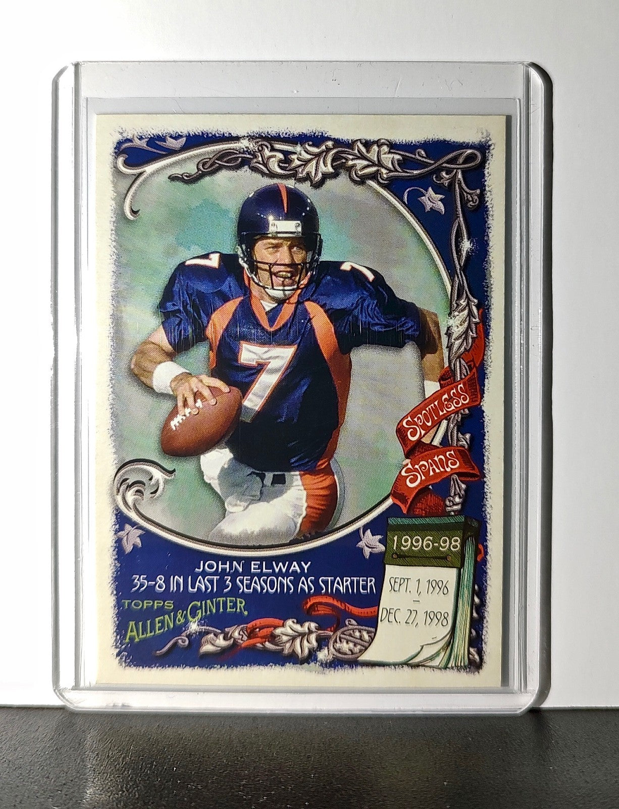 John Elway 2023 Topps Allen & Ginter Spotless Spans NFL #SS4 Card Denver Broncos