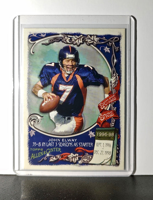 John Elway 2023 Topps Allen & Ginter Spotless Spans NFL #SS4 Card Denver Broncos