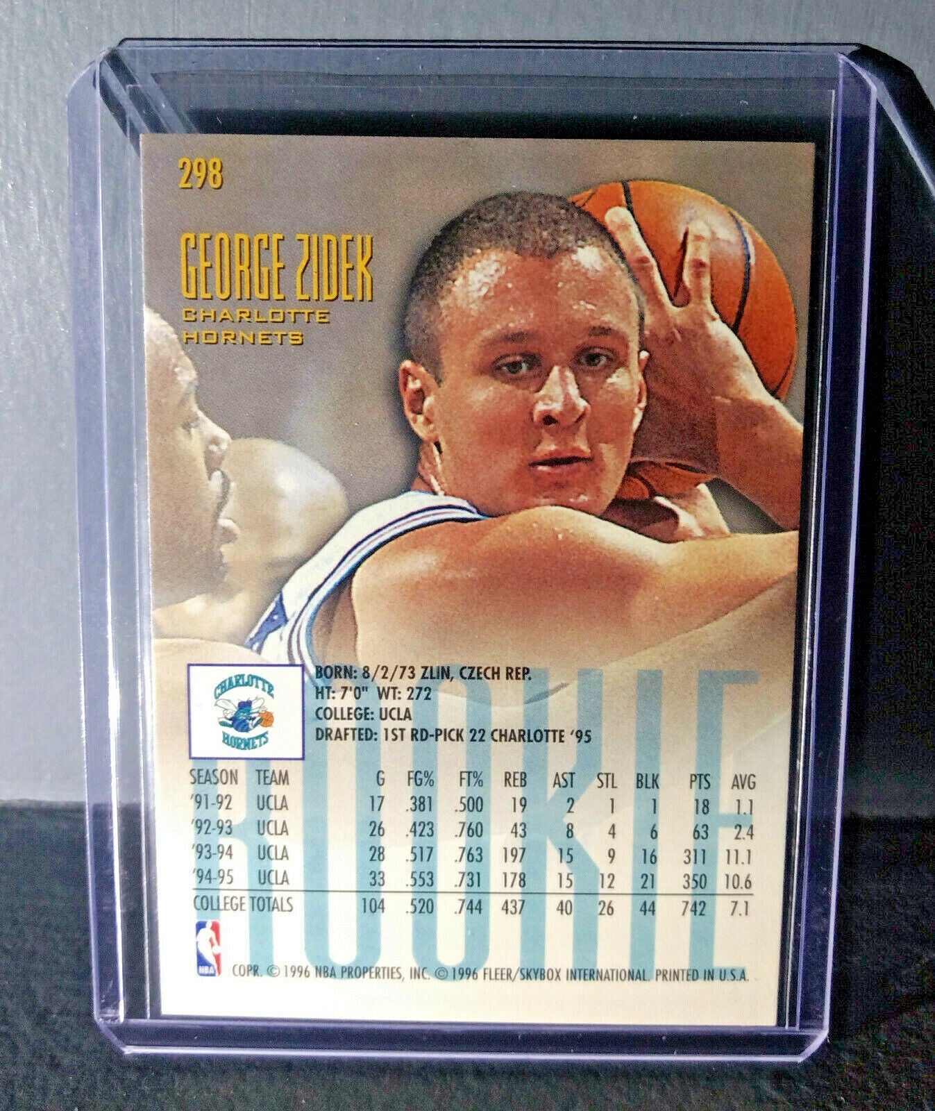 1995-96 George Zidek #298 Fleer Ultra Rookie Basketball Card