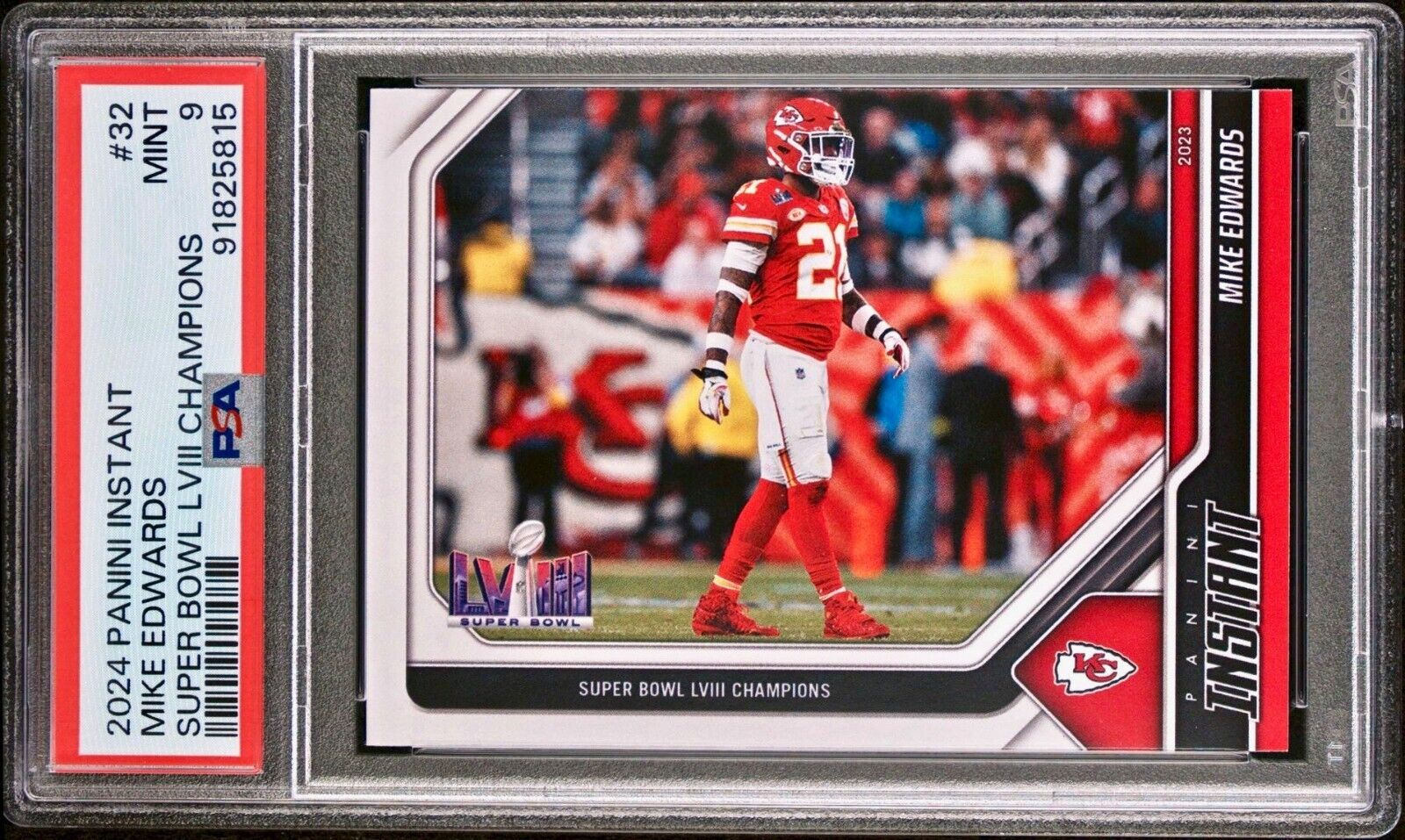 Mike Edwards 2023 Panini NFL Superbowl Champions #32 Card PSA 9 Mint