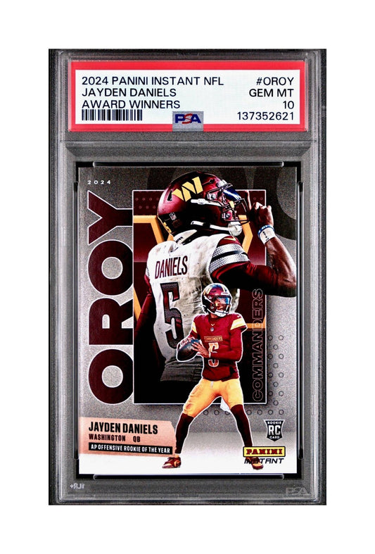 Jayden Daniels 2024 Panini NFL AP Offensive Rookie of the Year Commanders PSA 10