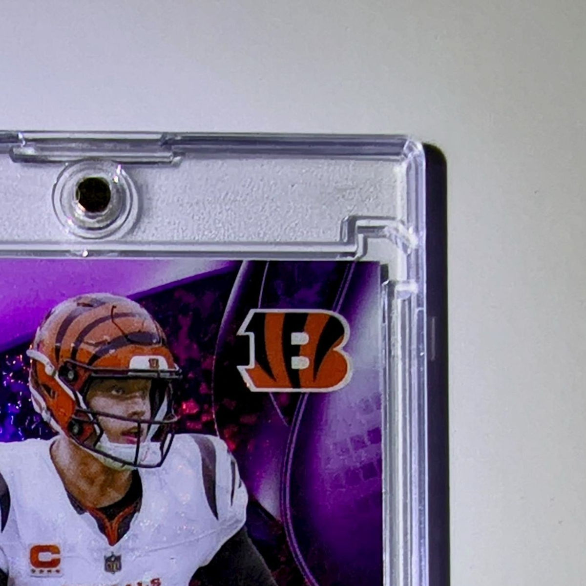 Joe Burrow 2025 NFL Topps Chrome Black #23 Purple Refractor Card Bengals 52/75