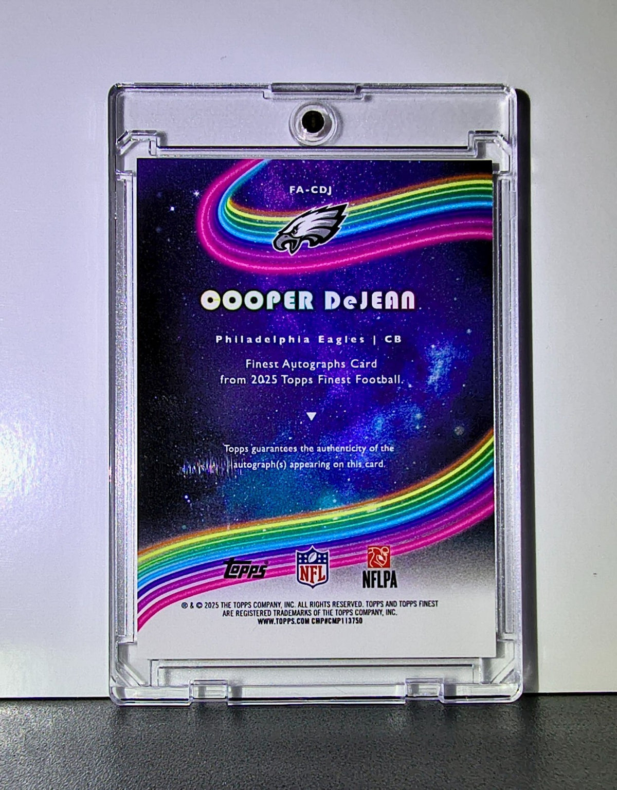 Cooper DeJean 2025 NFL Topps Finest Autograph #FA-CDJ Card Philadelphia Eagles