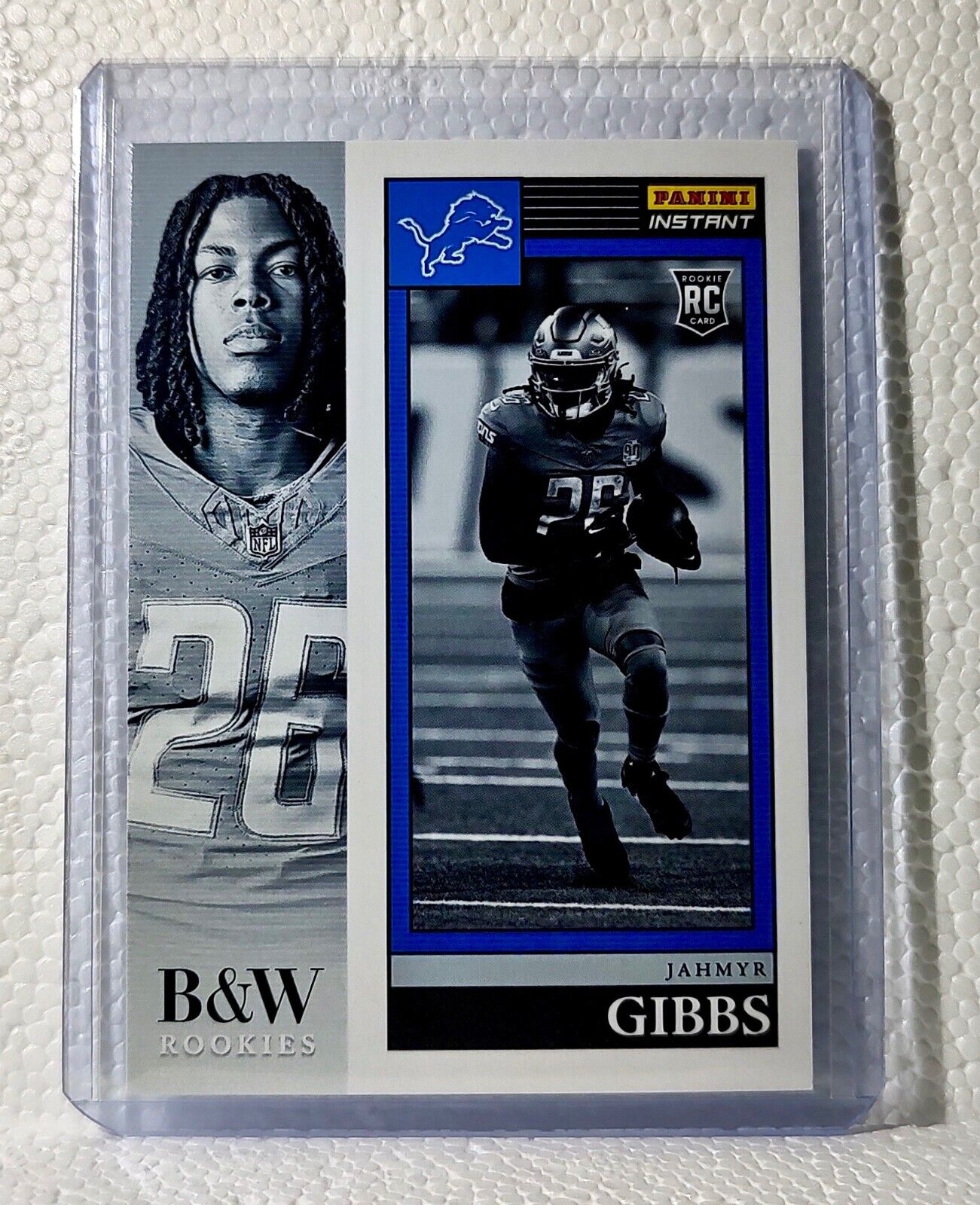 Jahmyr Gibbs 2023 Panini NFL #12 Black & White Rookies Card Detroit Lions 1/216