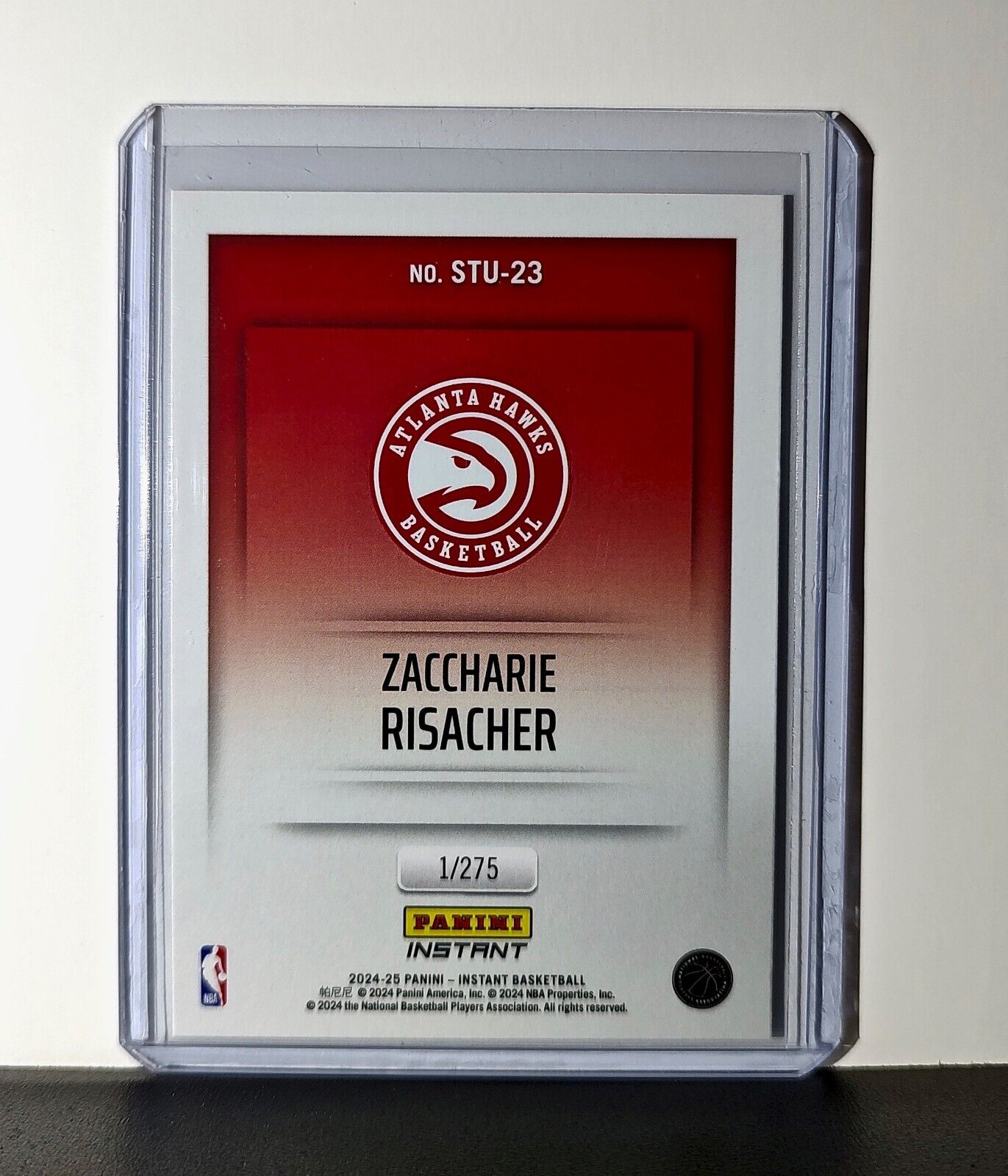 Zaccharie Risacher 2024-25 Panini NBA Studio #23 Rookie Card Atlanta Hawks 1/275