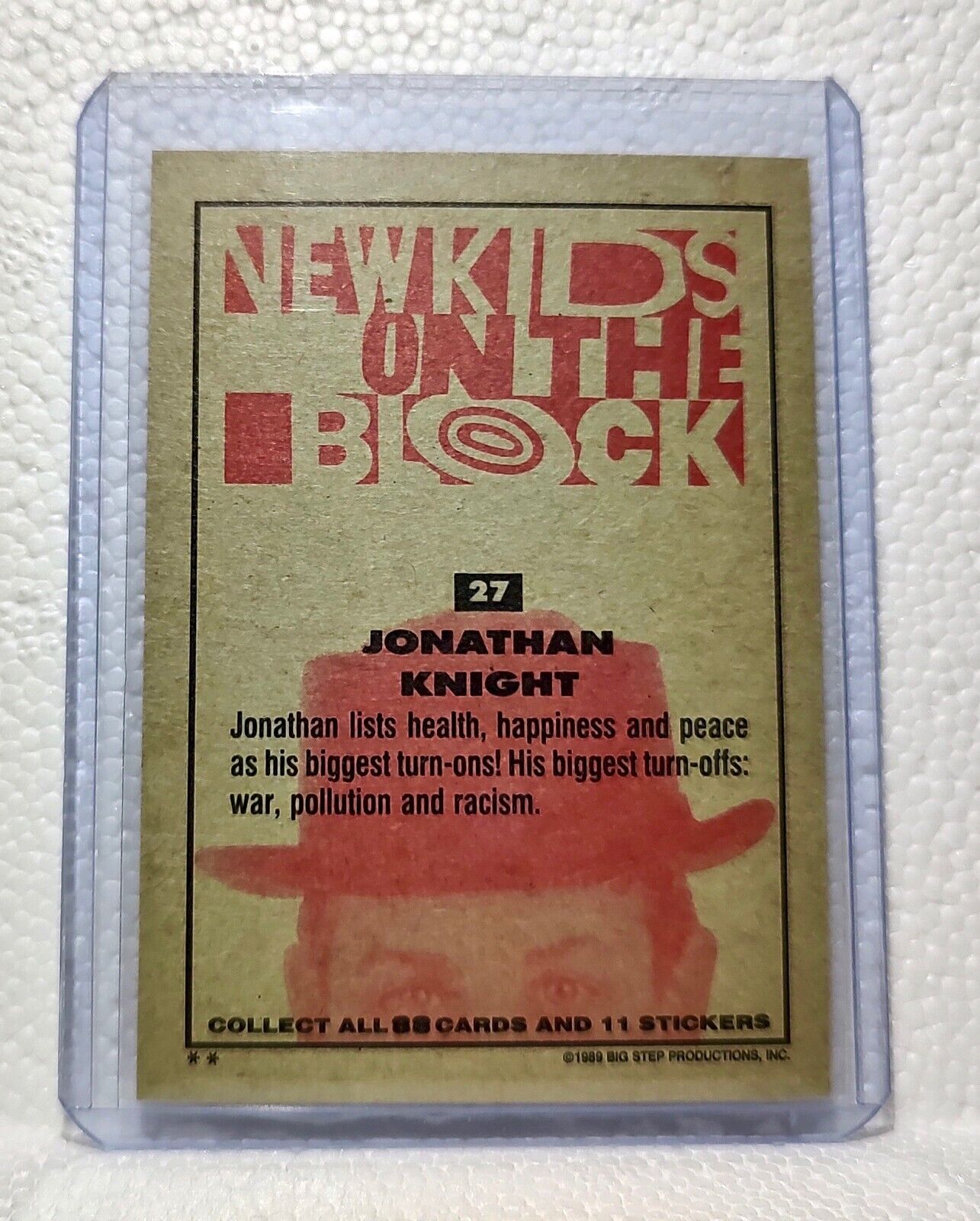 Jonathan Knight 1989 New Kids on the Block #27 Trading Card