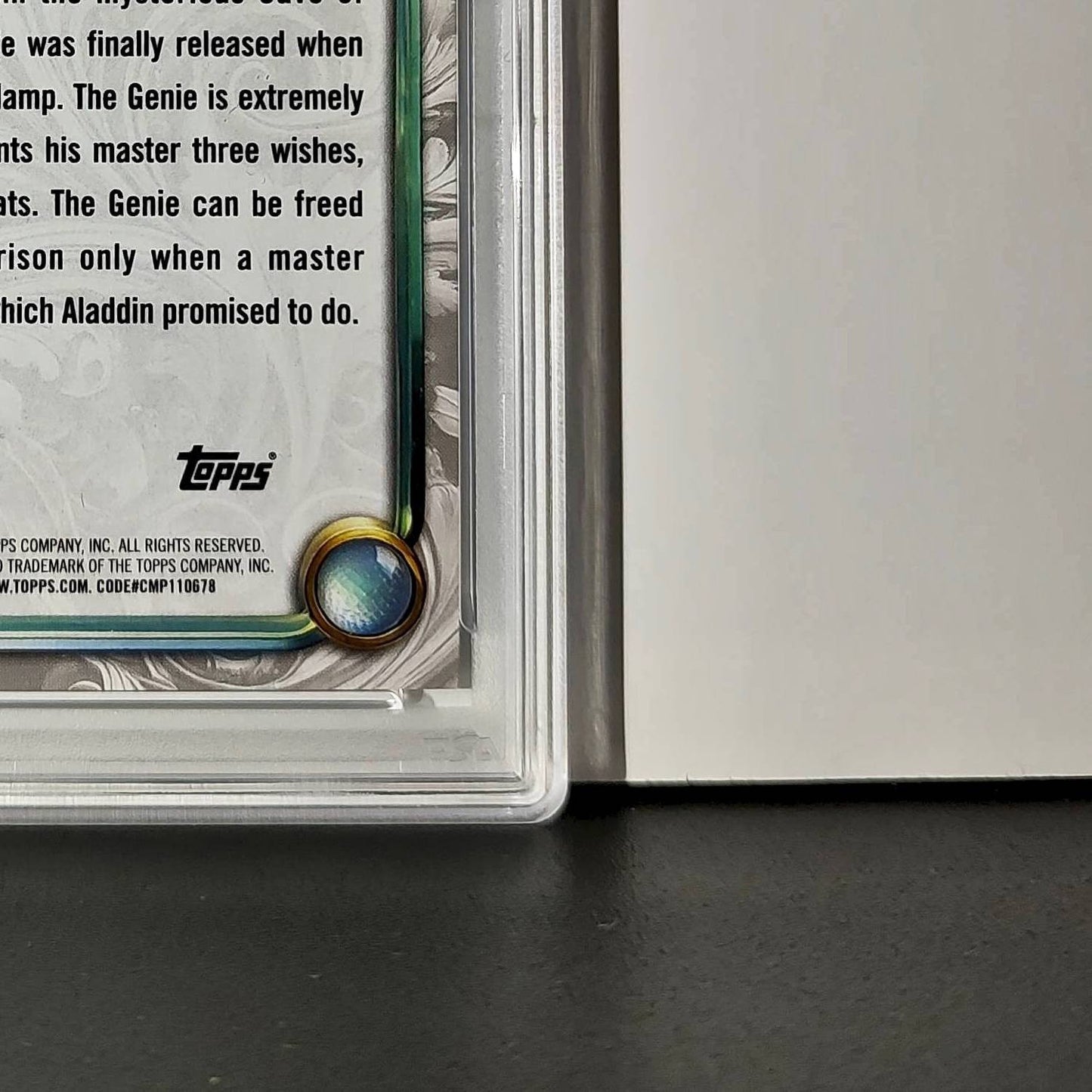 Genie 2025 Topps Disney Wonder #50 Winter Variant Card Aladdin PSA 9