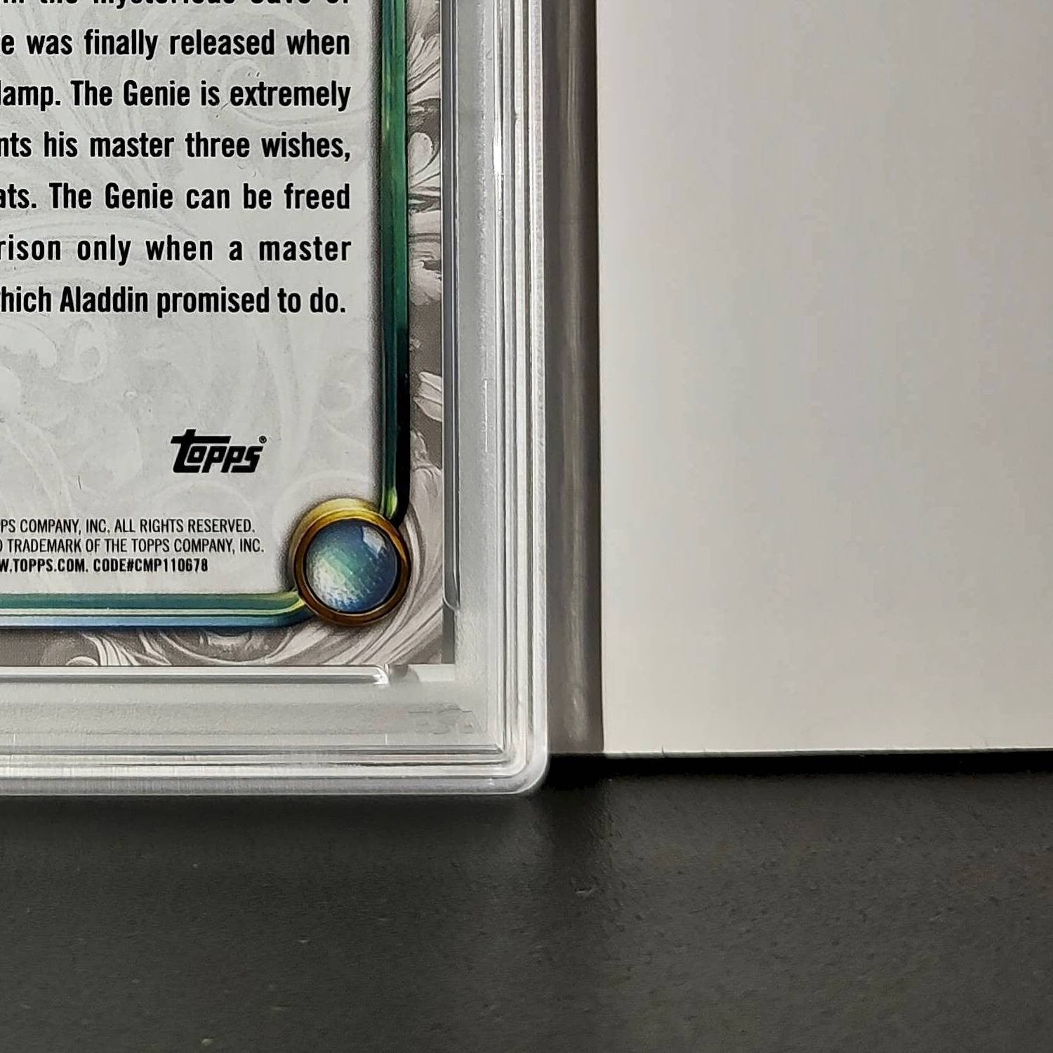 Genie 2025 Topps Disney Wonder #50 Winter Variant Card Aladdin PSA 9