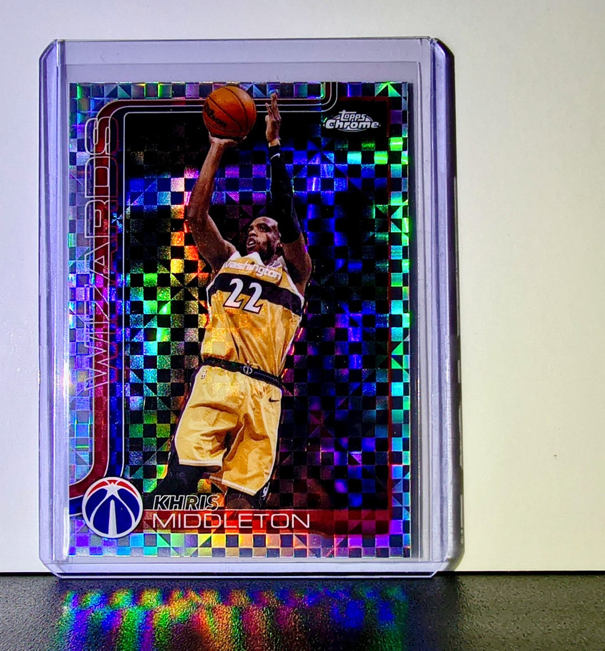 Khris Middleton 2025-26 NBA Topps Chrome Update X-Fractor #101 Card Wizards
