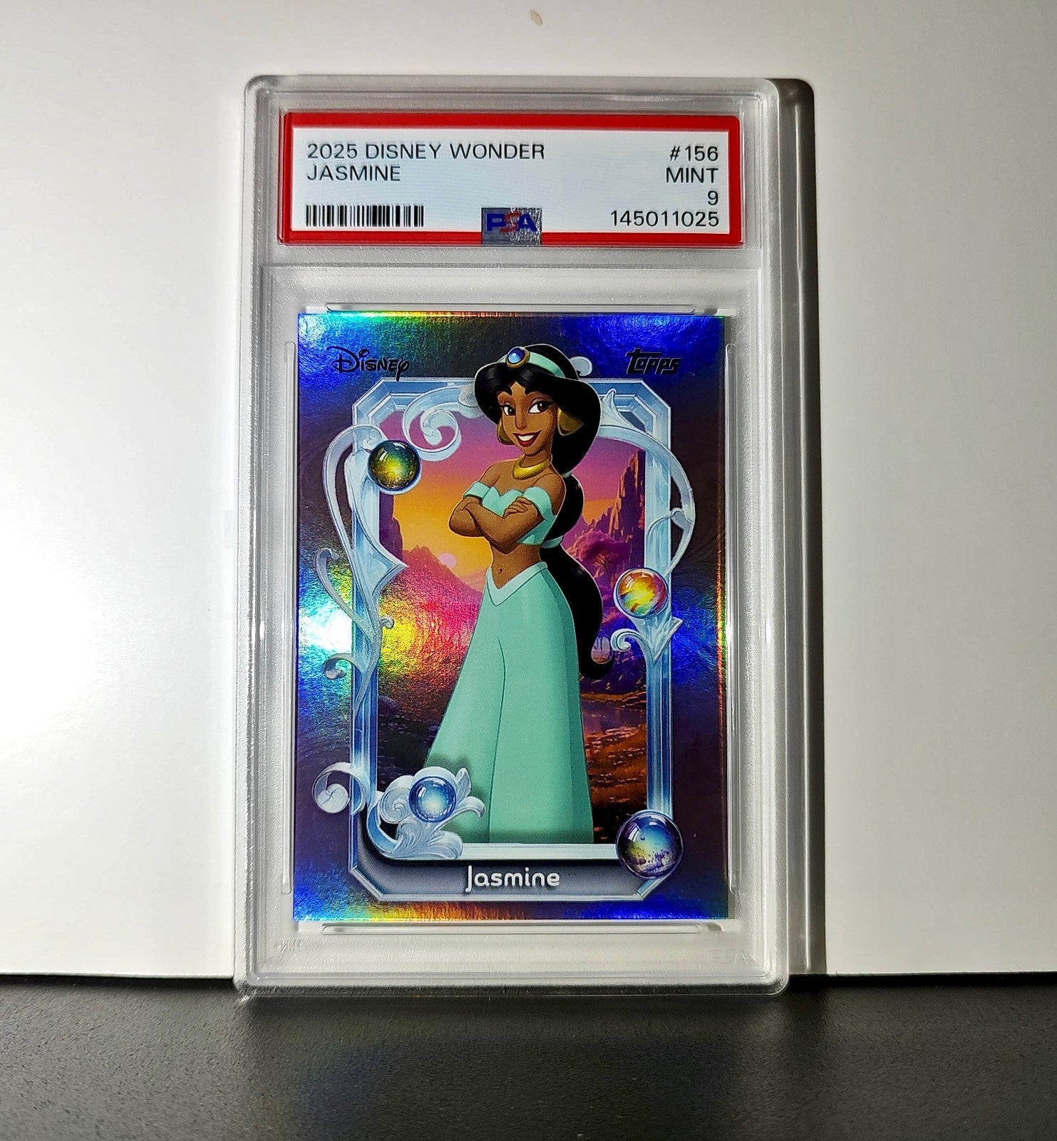 Jasmine 2025 Topps Disney Cartoon Princess #156 Card Aladdin PSA 9