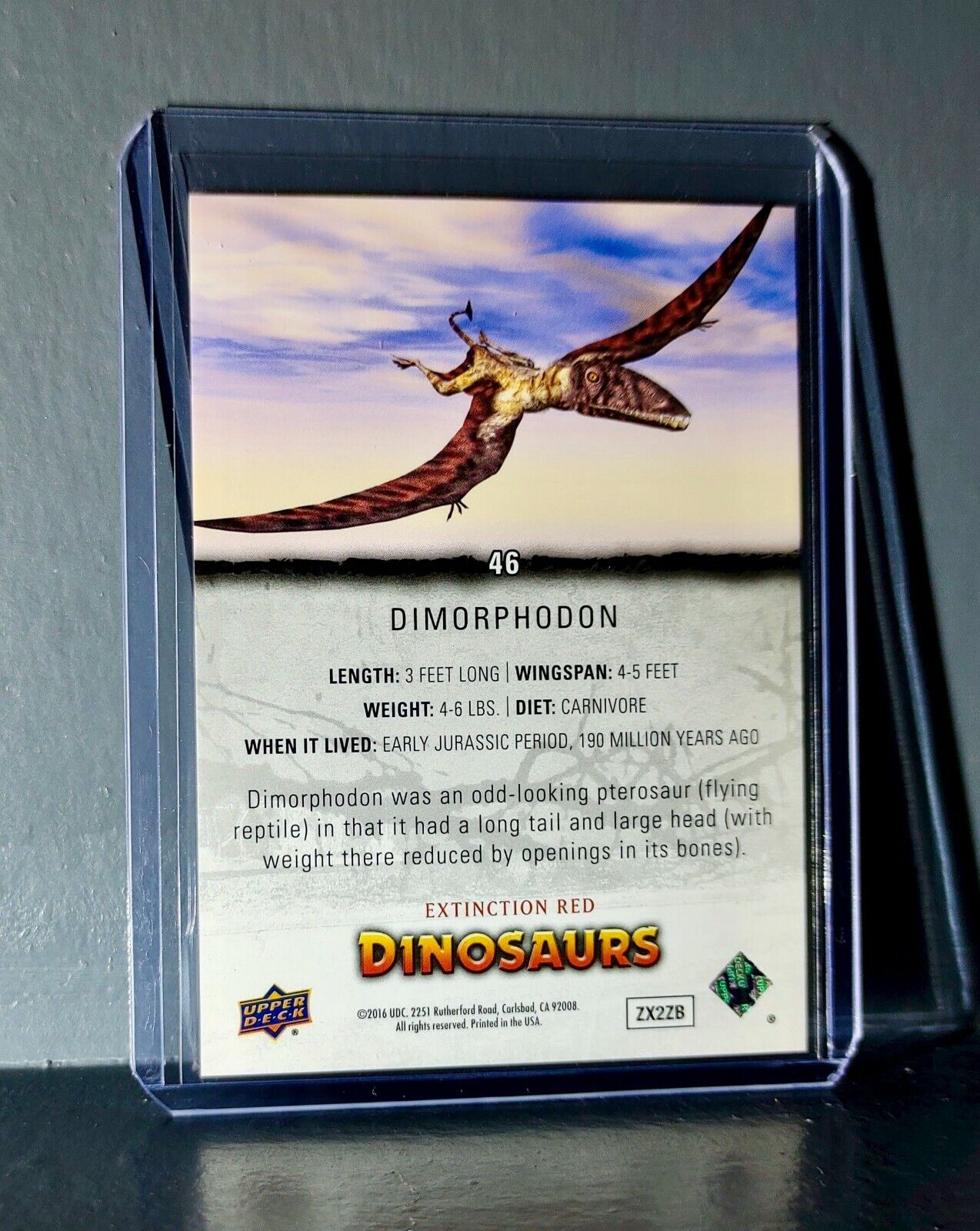 2015 Upper Deck Dinosaurs Dimorphodon Extinction Red Parallel #46 Card