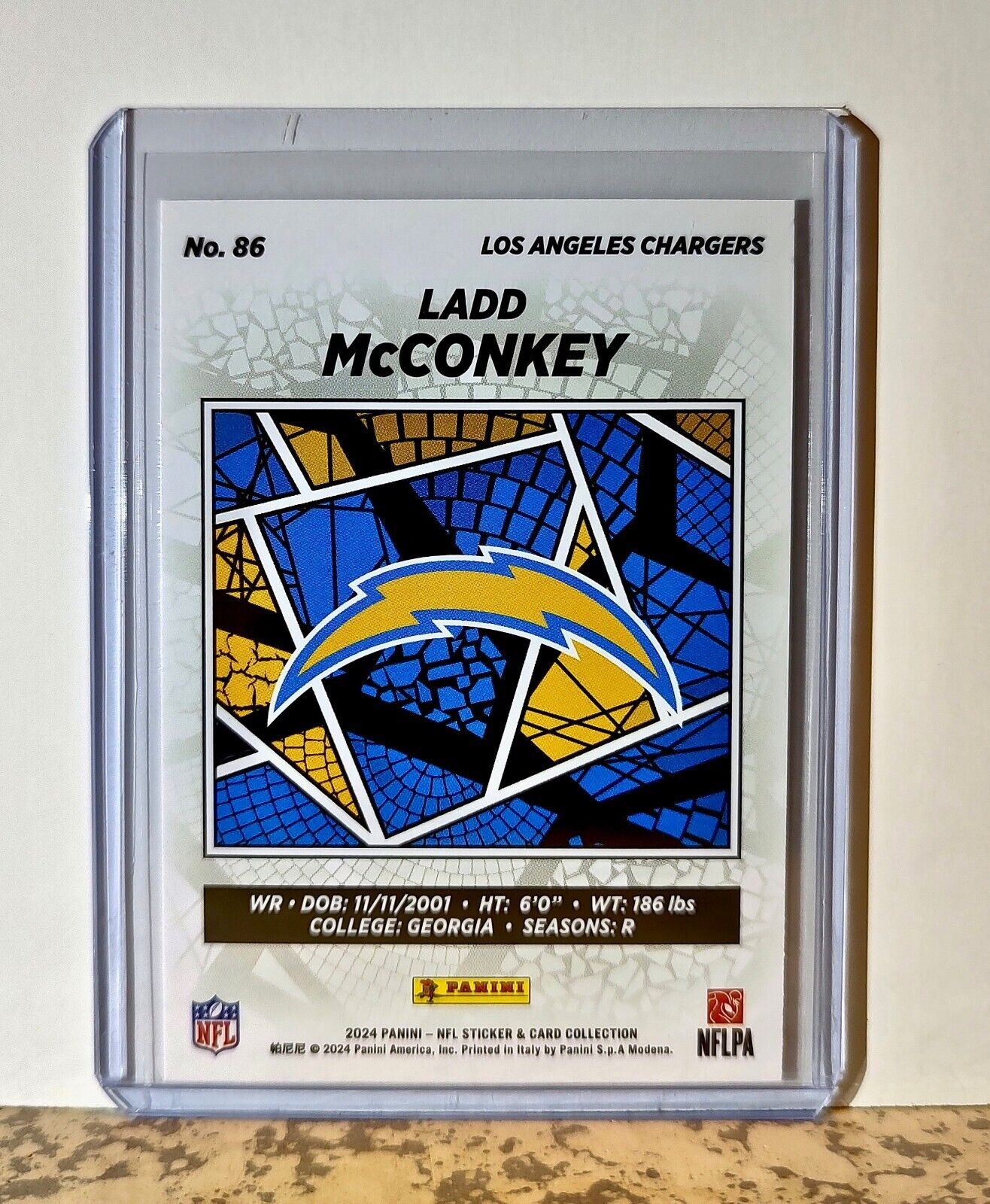 Ladd McConkey 2024 Panini NFL #86 Rookie Sticker Card Los Angeles Chargers