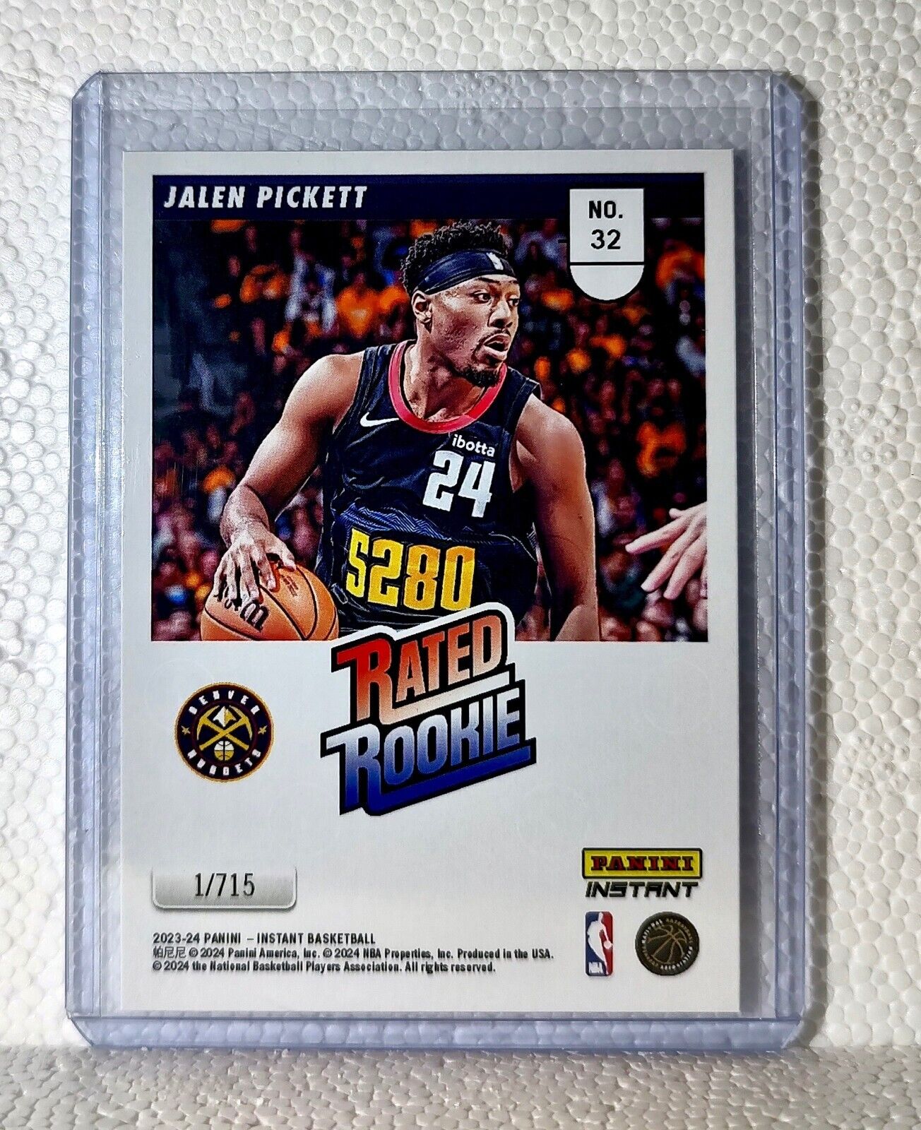 Jalen Pickett 2023-24 Panini NBA #32 Rated Rookie Retro Card Nuggets 1/715