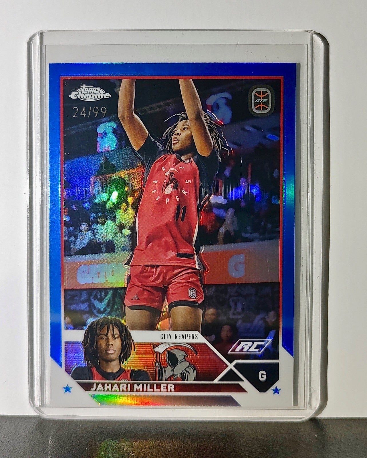 Jahari Miller 2023-24 Topps Chrome Overtime Elite #37 24/99 Blue Refractor
