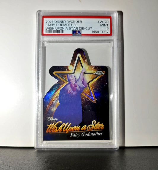 Fairy Godmother 2025 Topps Chrome Disney #W-20 Wish Upon A Star Die Cut PSA 9