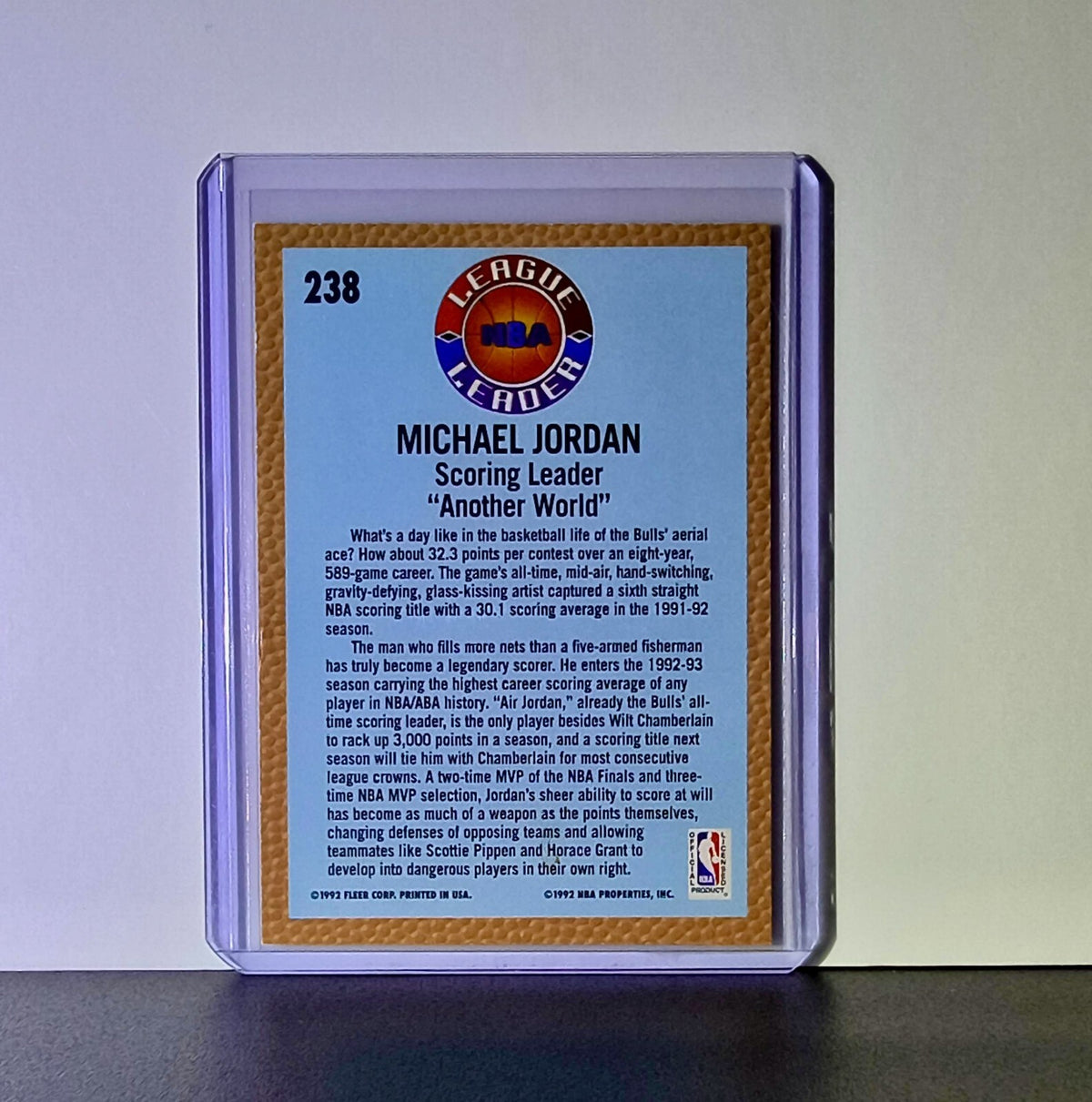 Michael Jordan 1992-93 Fleer League Leader #238 Basketball Card Chicago Bulls