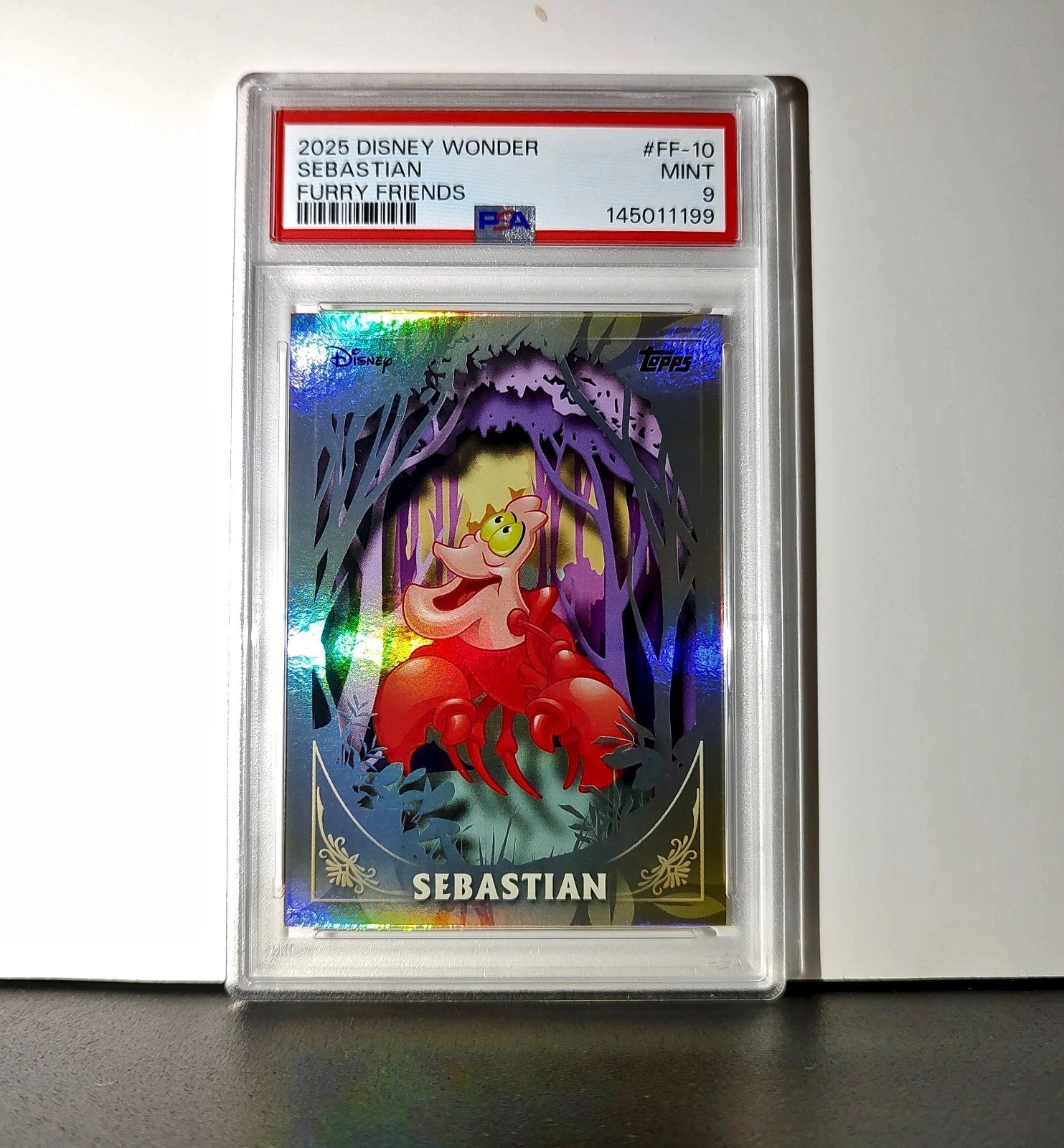 Sebastian 2025 Topps Disney #FF-10 Furry Friends Card The Little Mermaid PSA 9