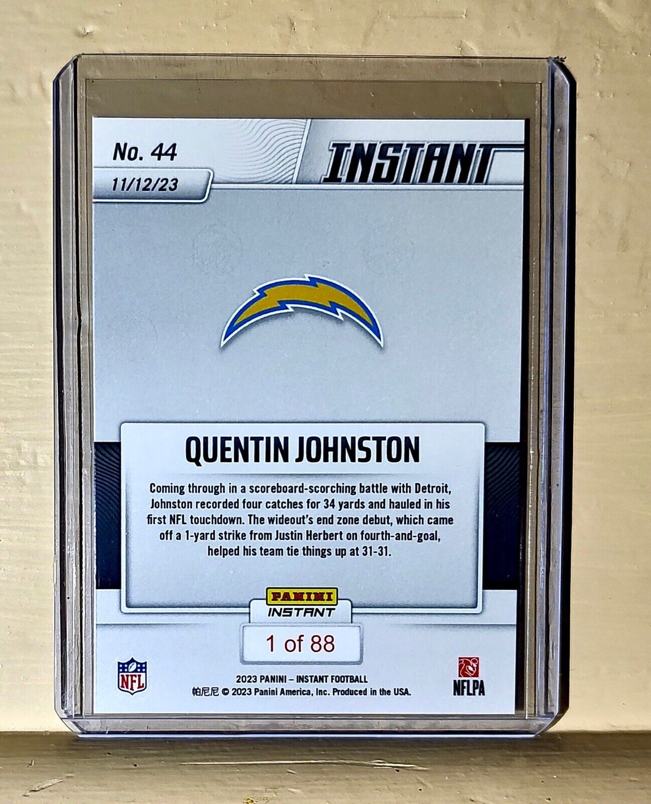 Quentin Johnston 2023 Panini NFL Rookie Football #44 Card 1 of 88 Chargers