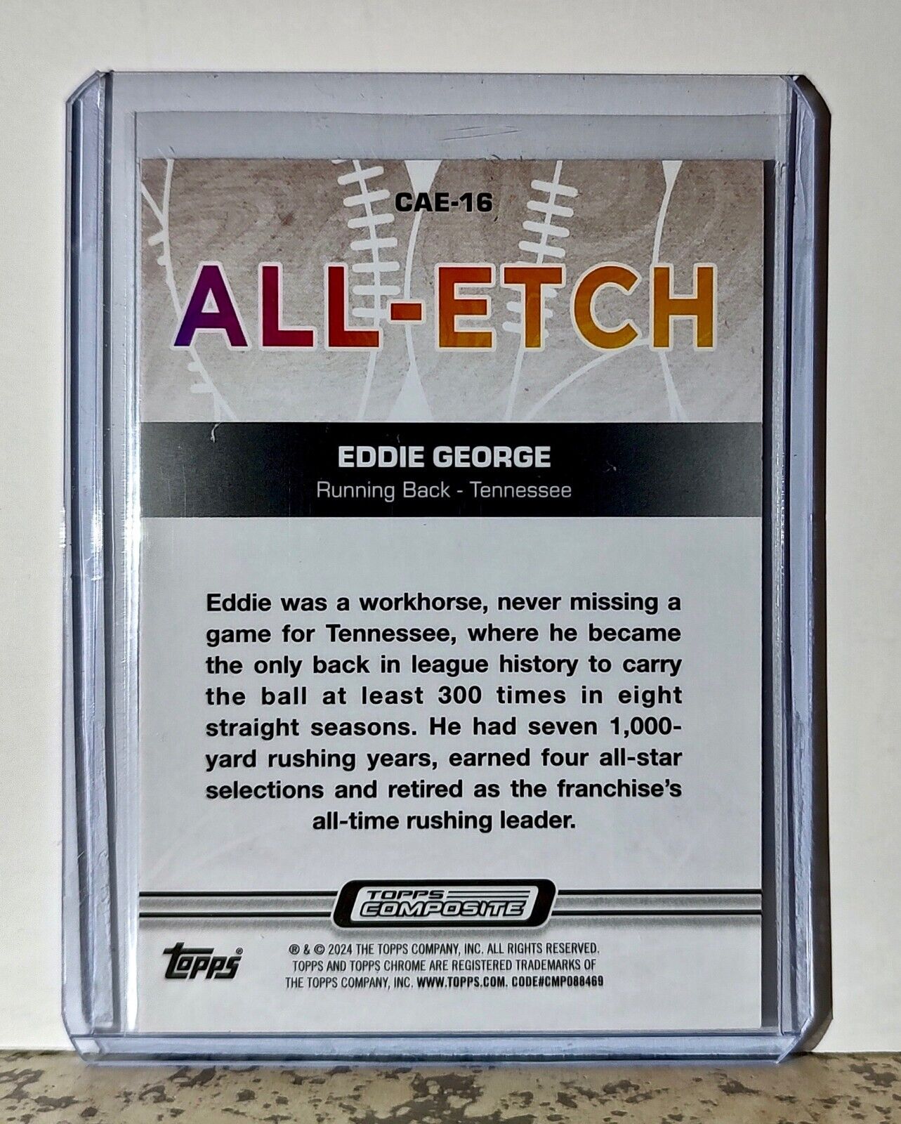 Eddie George 2023 Topps Chrome All-Etch NFL #CAE-16 Card Tennessee Titans