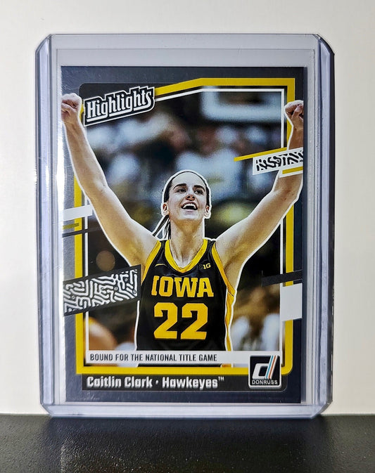 Caitlin Clark 2024 Silver Foil Panini Donruss Highlights #H9 Card Iowa Hawkeyes