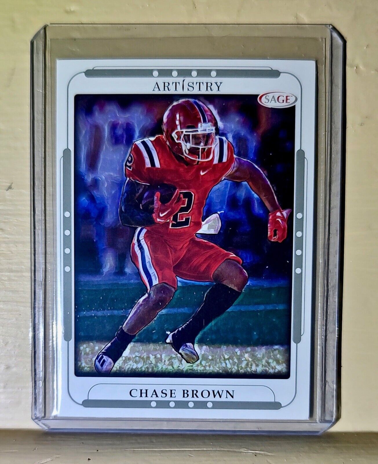 Chase Brown 2023 SAGE NFL Artistry Football #18 Card