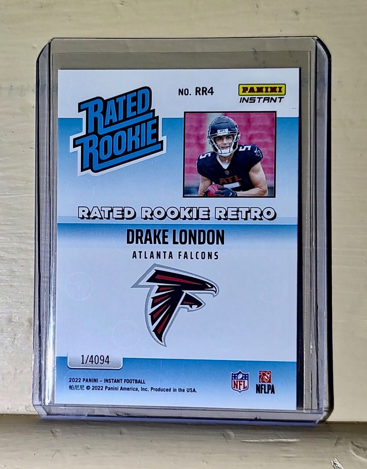 Drake London 2022 NFL Panini #4 Rated Rookie Retro Football Card 1/4094