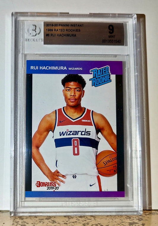 Rui Hachimura 2019-20 Panini NBA #8 1989 Rated Rookies 1/3431 BGS 9 Wizards