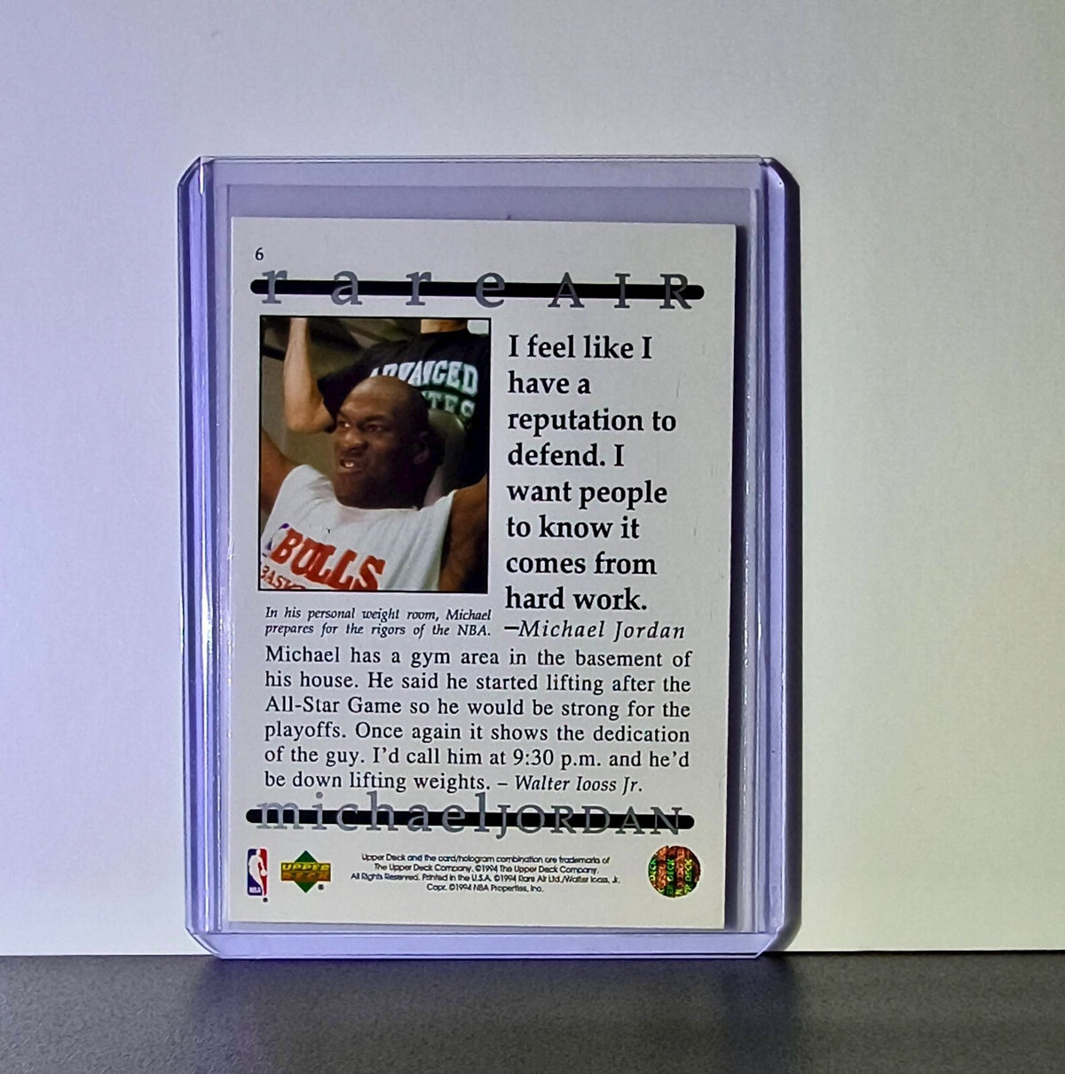 Michael Jordan 1994 Upper Deck Rare Air MJ Decade of Dominance Card Bulls
