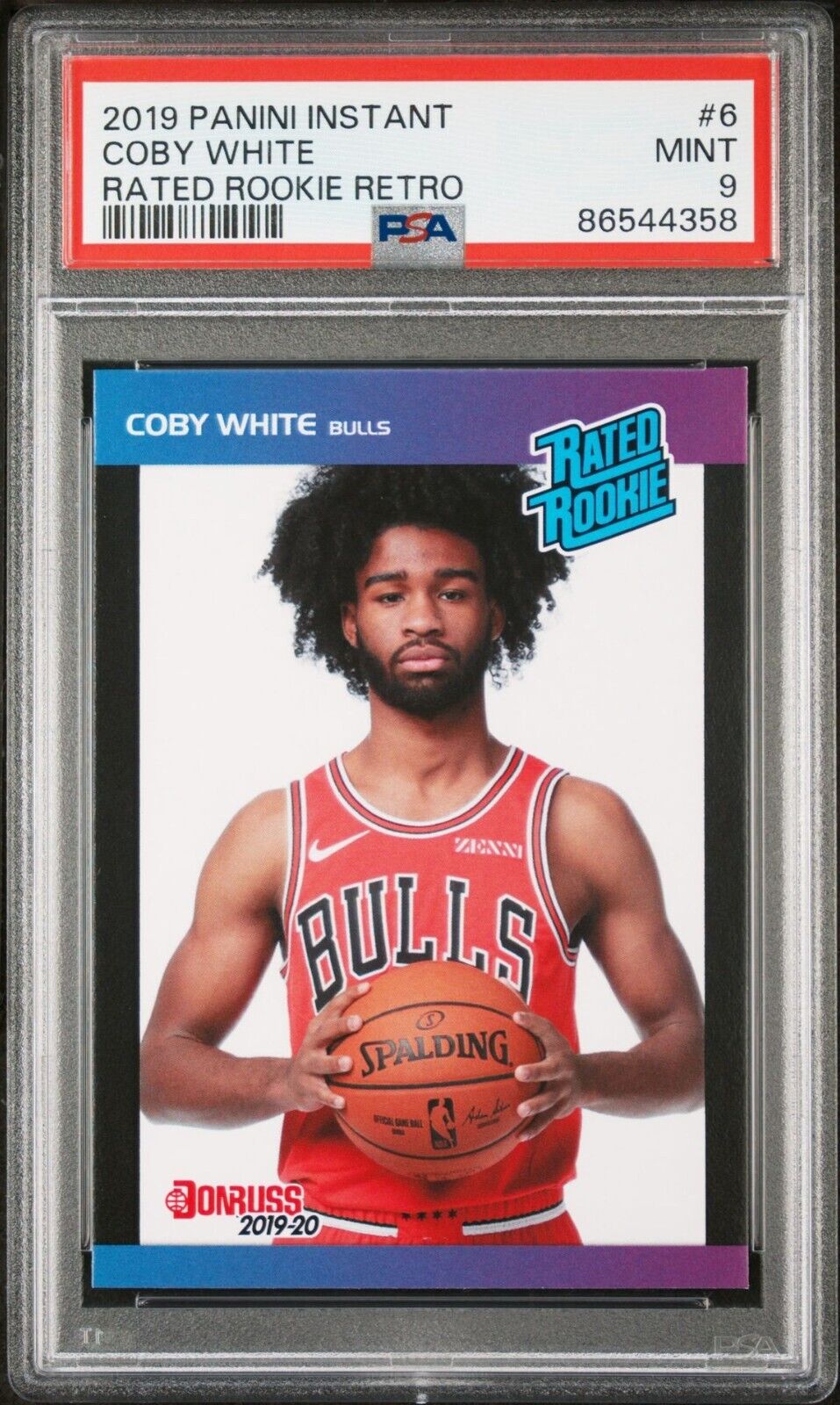 Coby White 2019-2020 Panini NBA Rated Rookie Retro Card 1/3431 PSA 9 MINT