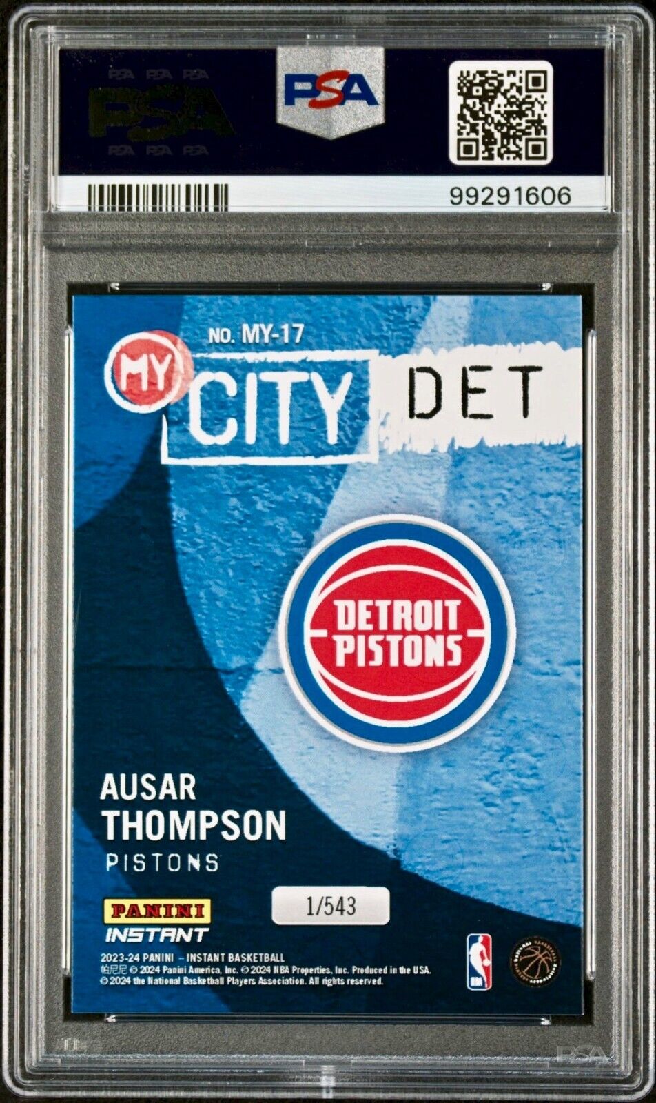 Ausar Thompson 2023 Panini MyCity Rookie NBA #MY-17 Basketball Card PSA 10 Gem