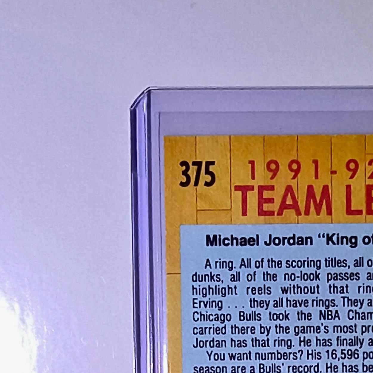 Michael Jordan 1991-92 Fleer Team Leader #375 Basketball Card Chicago Bulls