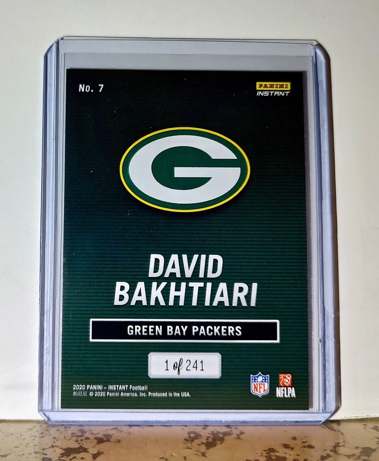 David Bakhtiari 2020 Panini All-Pro NFL #7 Football Card 1/241 Green Bay Packers