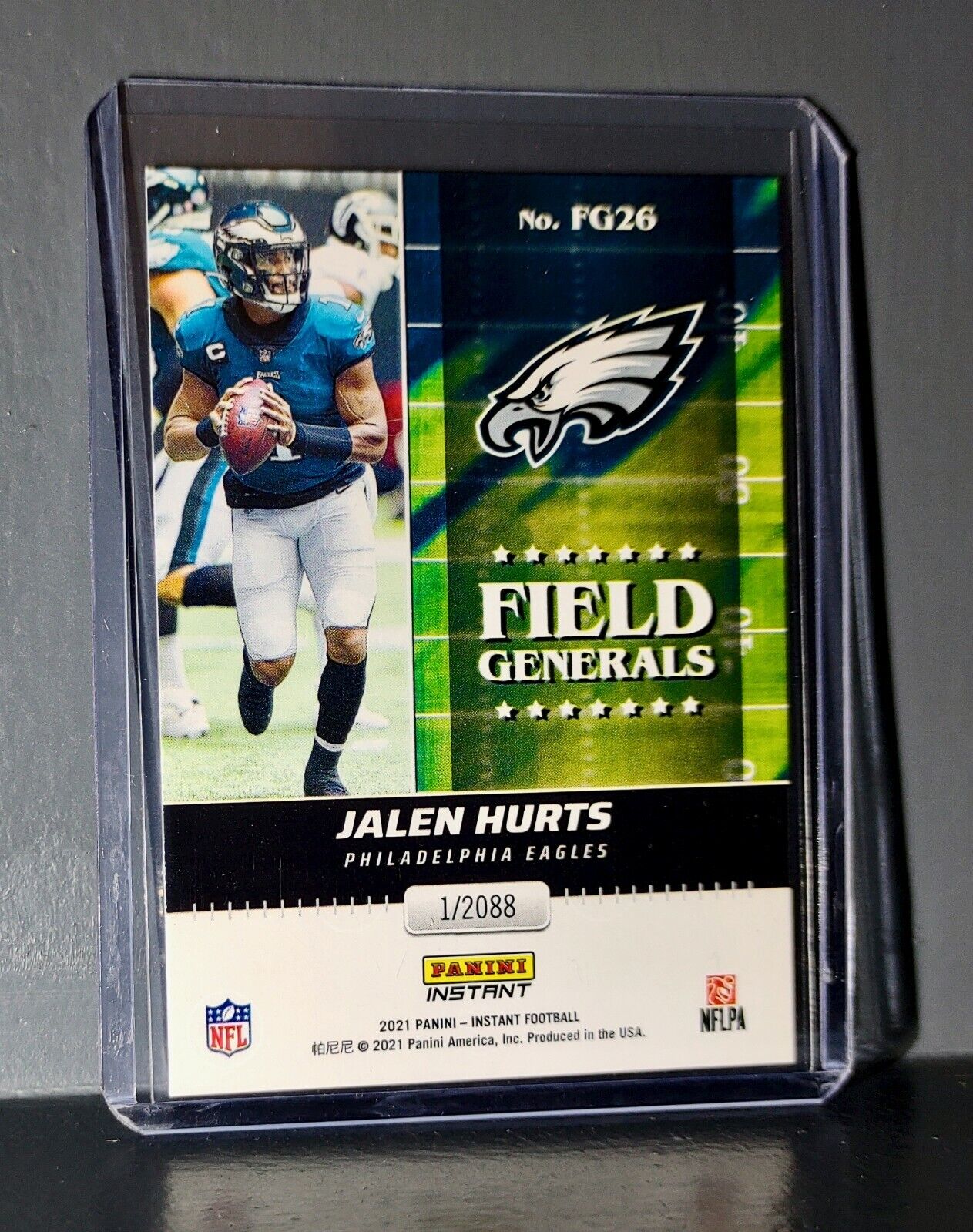 Jalen Hurts 2021 Panini NFL Field Generals #26 Rookie Card 1 of 2088 Eagles