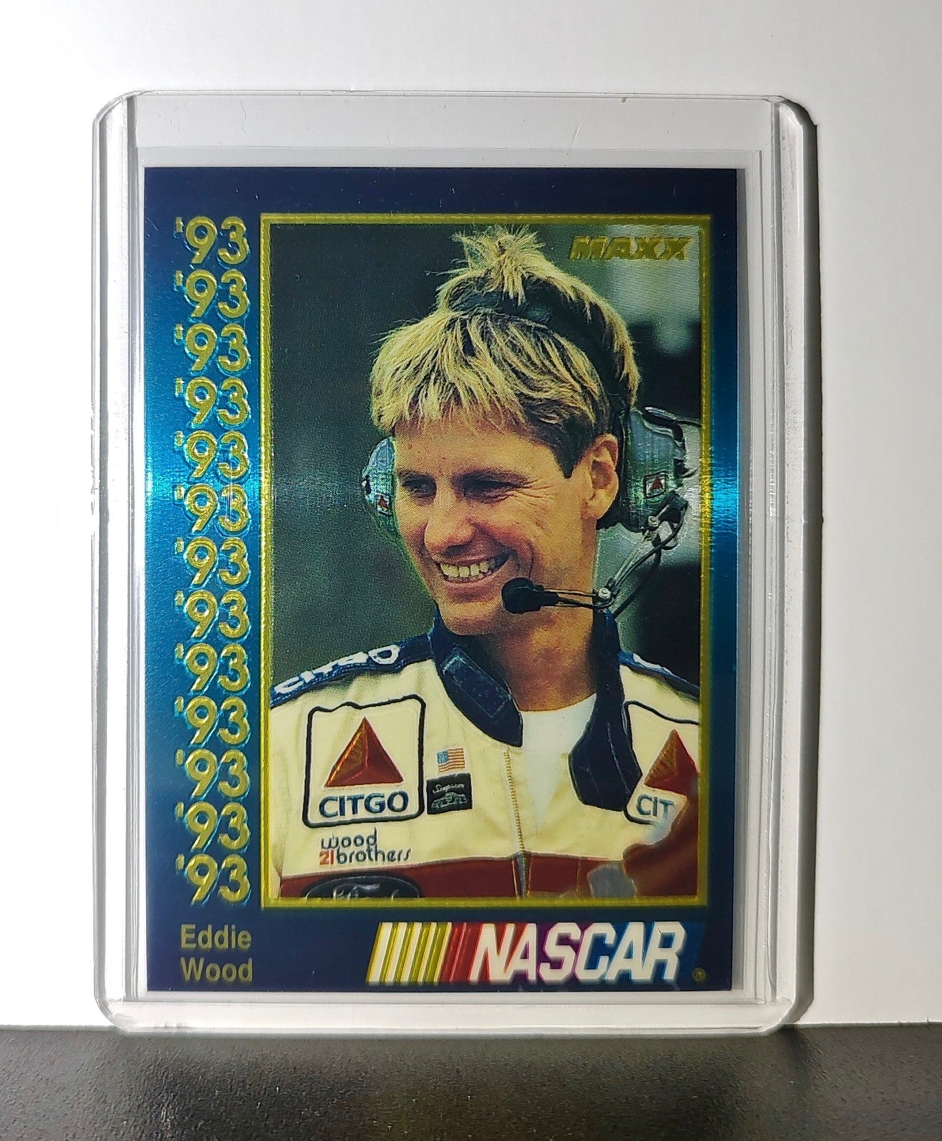 Eddie Wood 1993 Maxx Premier Plus Racing #104 NASCAR Card Wood Brothers Racing